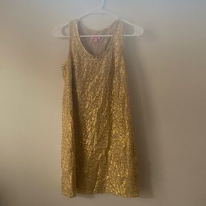 Lily Pulitzer gold dress. Barely worn, great for the summer!
